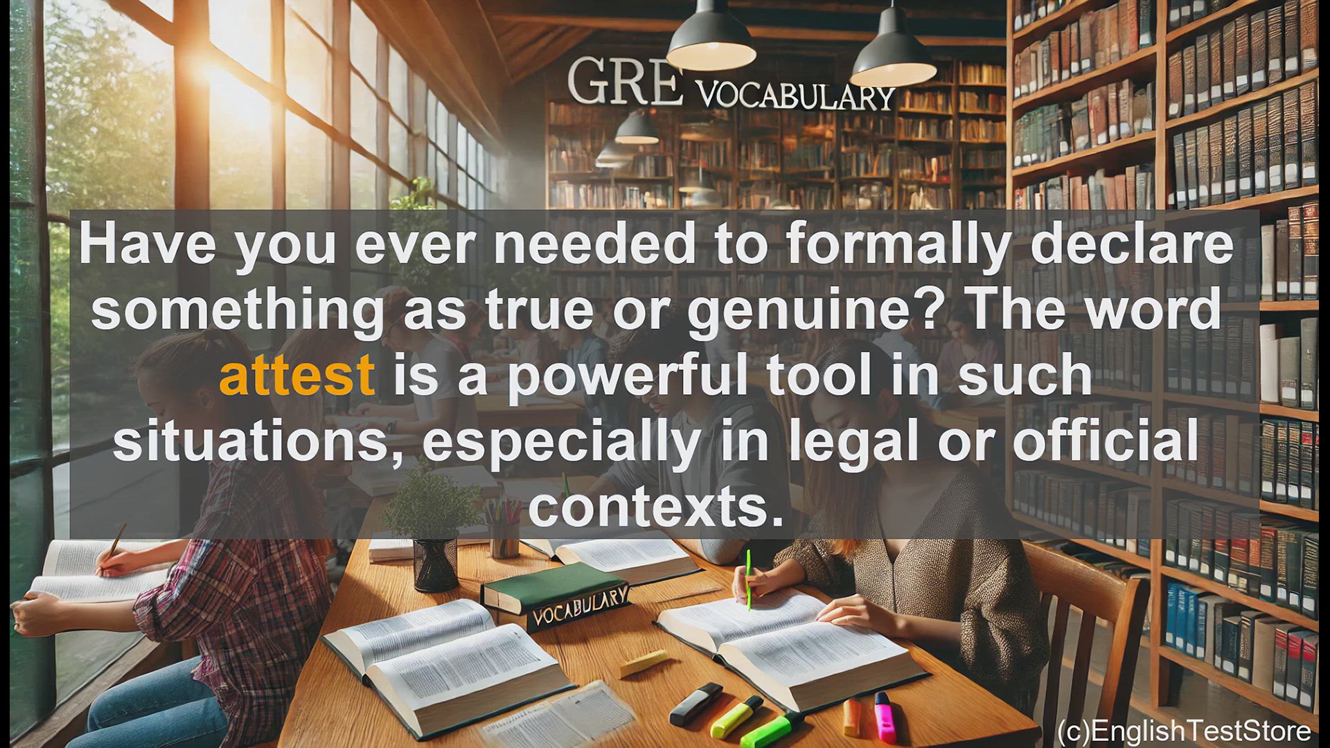 'Video thumbnail for GRE Vocabulary Lesson: Attesting to the Truth - Mastering the GRE Vocabulary Word'
