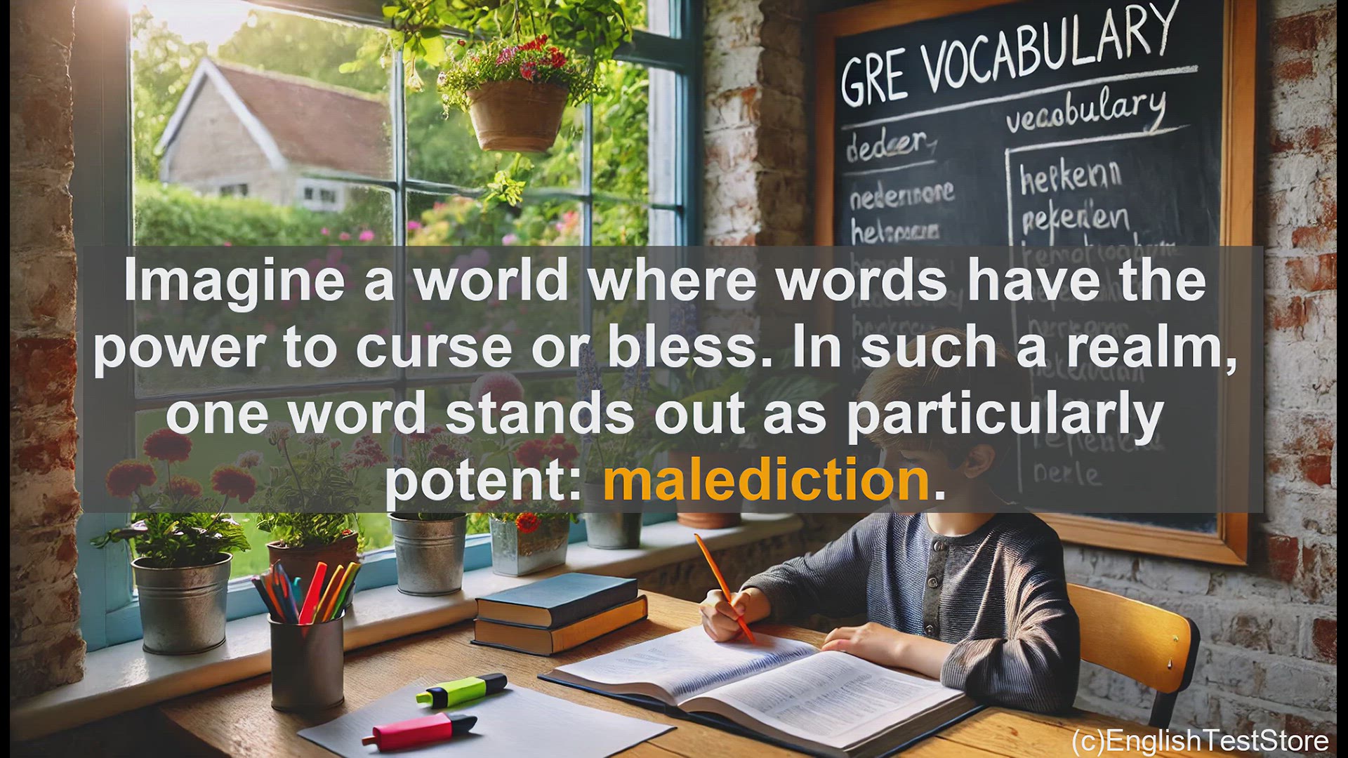 'Video thumbnail for GRE Vocabulary Lesson: The Power of Malediction - Uncovering the Potent Vocabulary Word'