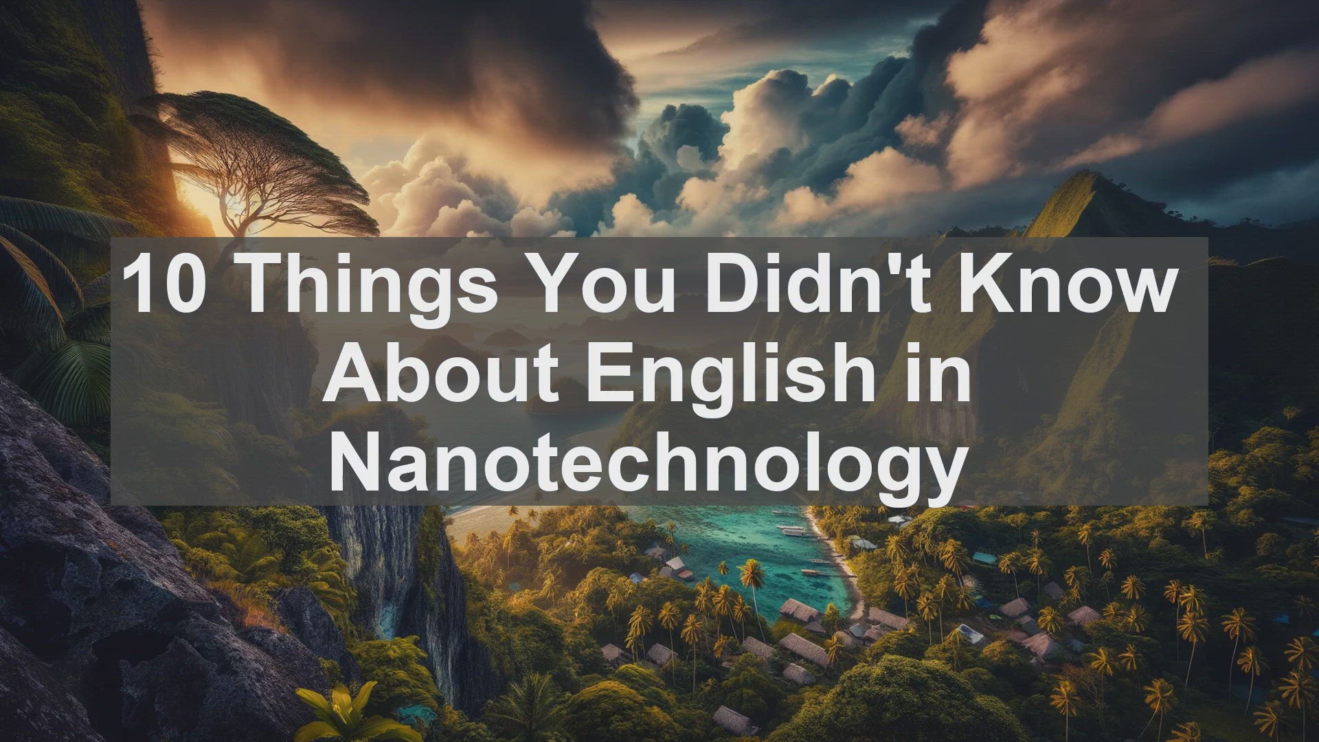 'Video thumbnail for 10 Things You Didn't Know About English in Nanotechnology '