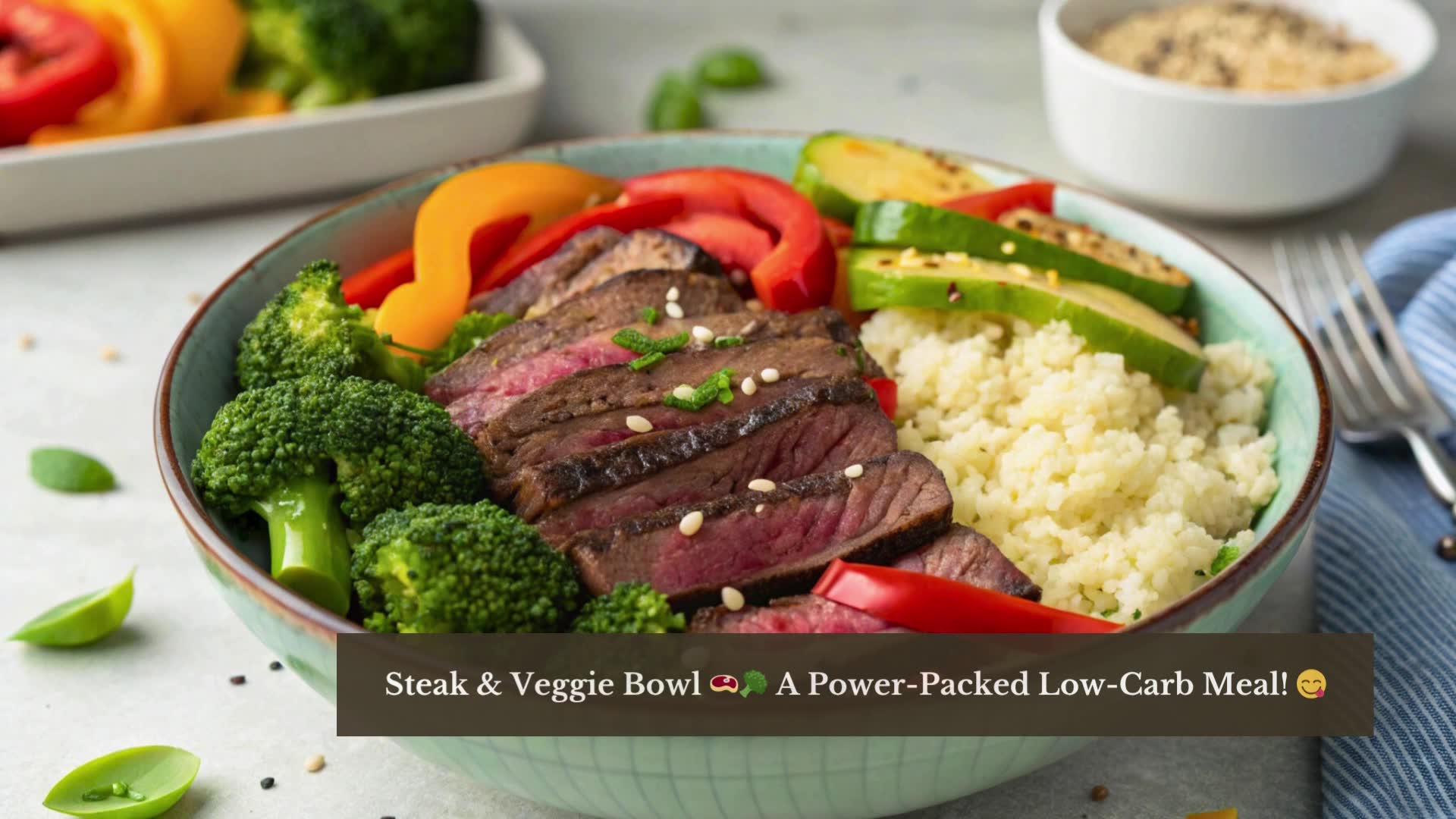 Video thumbnail for Juicy Steak & Veggie Bowl | Low-Carb Power Meal!
