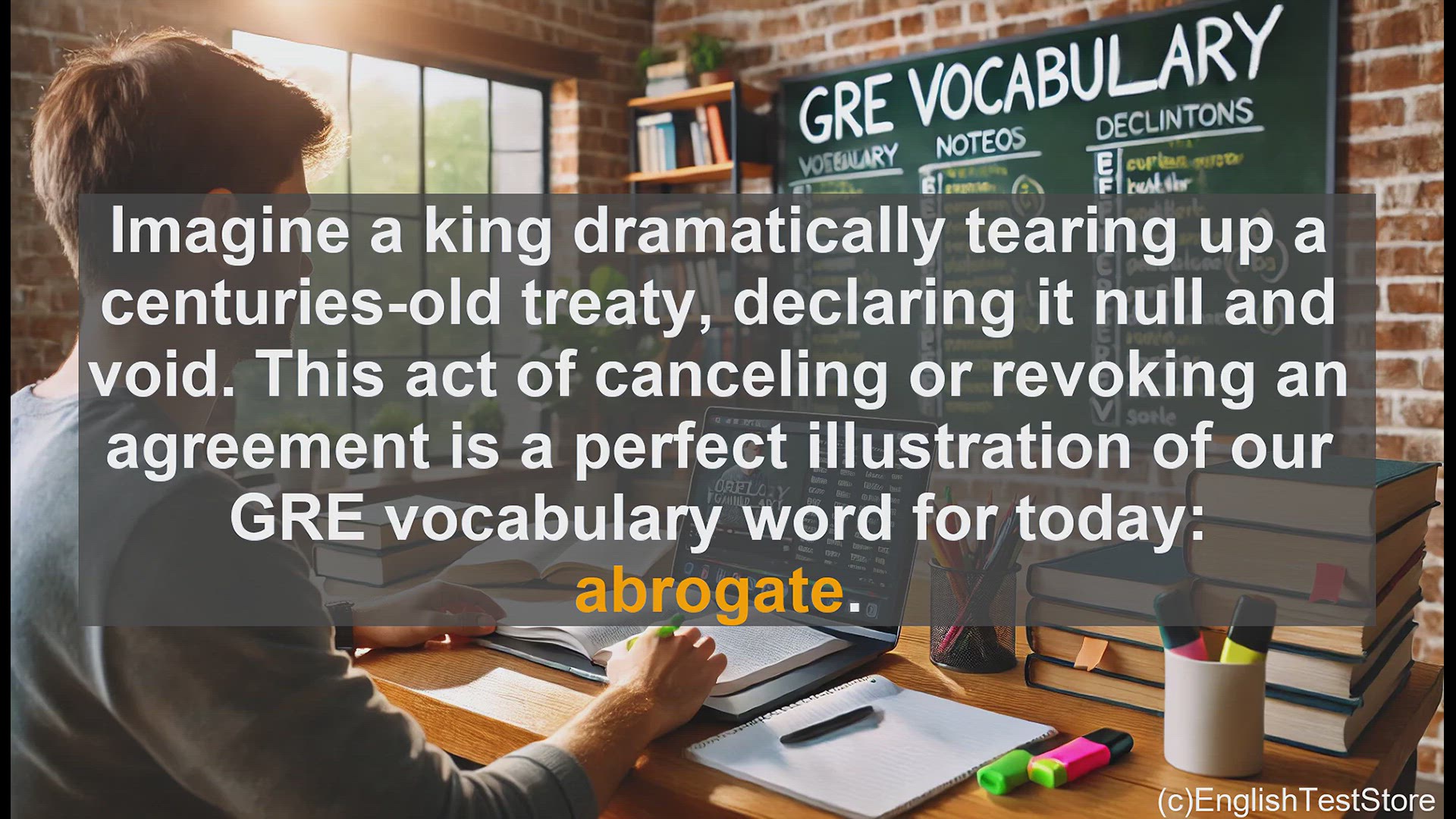 'Video thumbnail for GRE Vocabulary Lesson: Abrogate - Mastering the Powerful Vocabulary Word for the GRE'