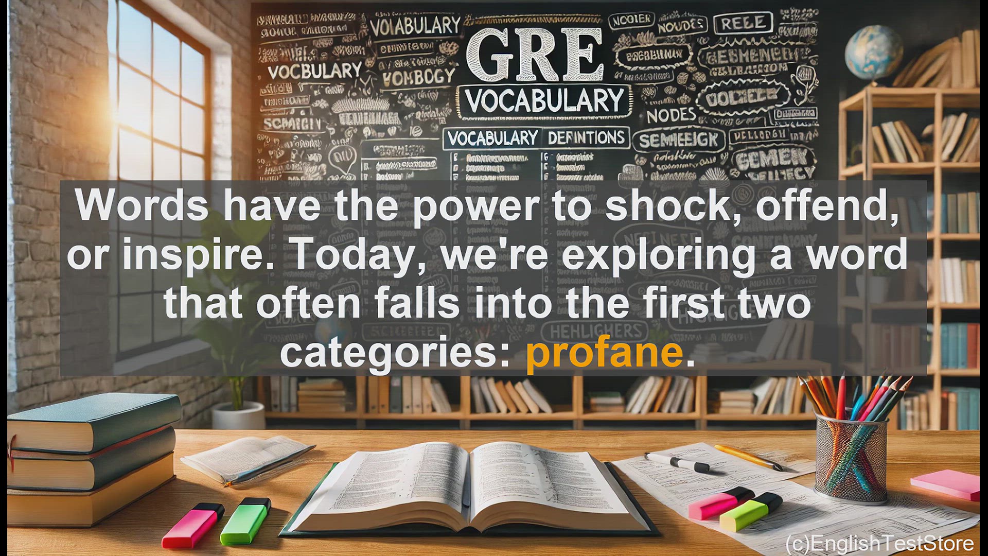 'Video thumbnail for GRE Vocabulary Lesson: Exploring the Power of Profane - Understanding a Controversial Word'