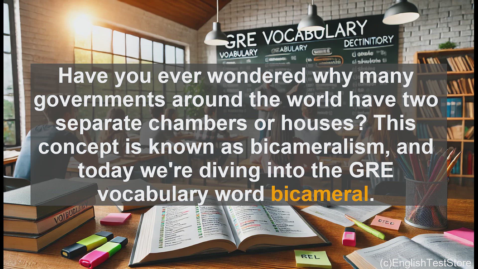 'Video thumbnail for GRE Vocabulary Lesson: Exploring Bicameral Legislatures - The Dual-Chamber Approach to Government'
