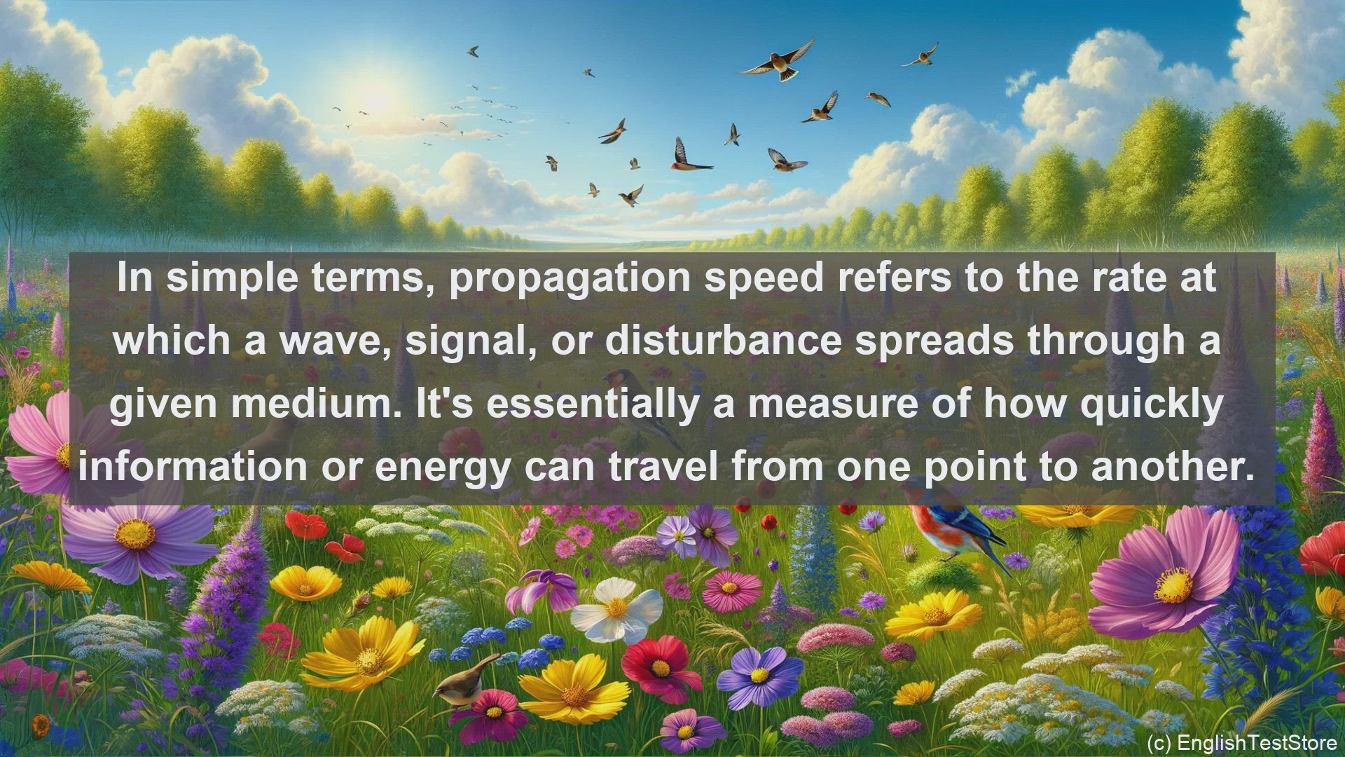 'Video thumbnail for Speed of propagation in science  definition and examples'