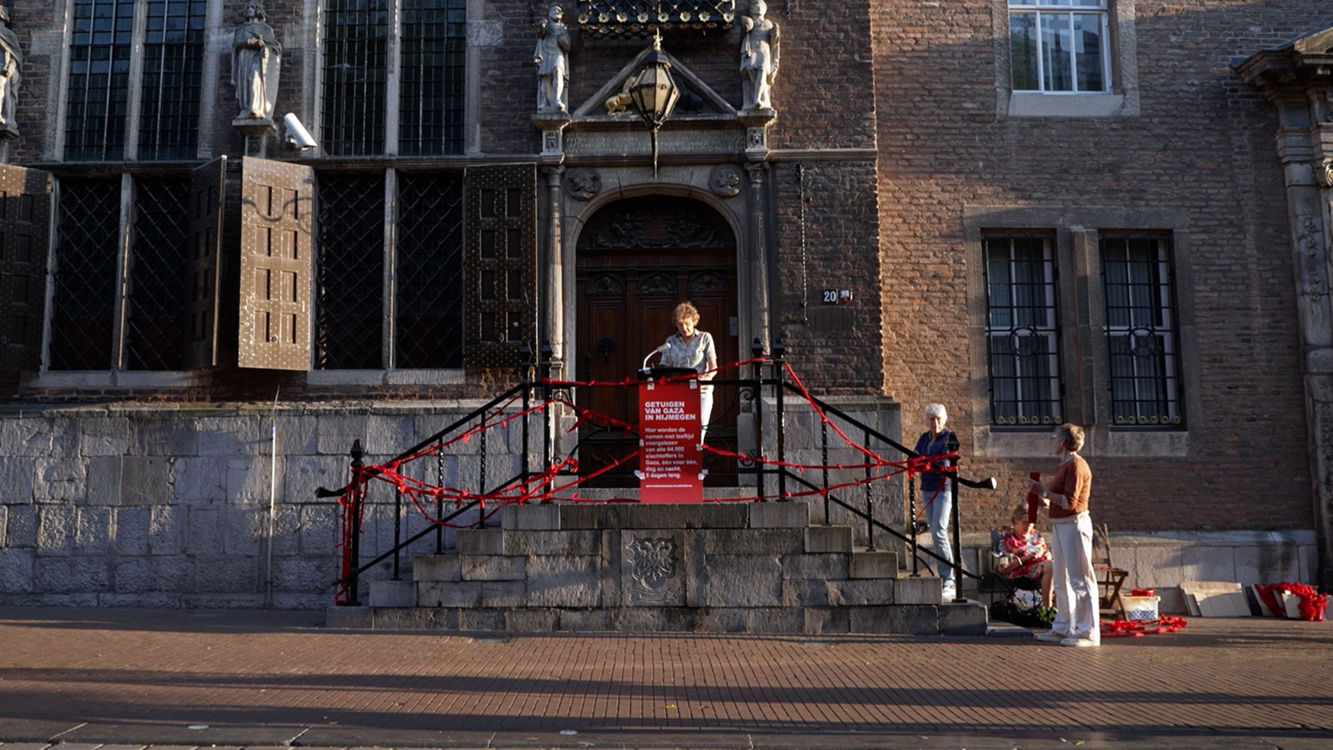 'Video thumbnail for Residents in Dutch town reads names of Gaza's victims'