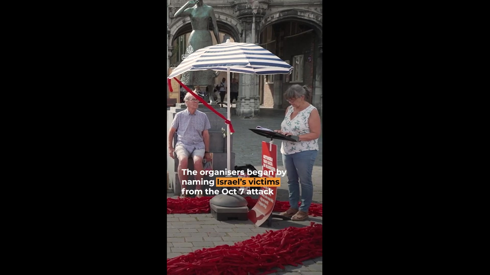 'Video thumbnail for Residents in Dutch town reads names of Gaza's victims'