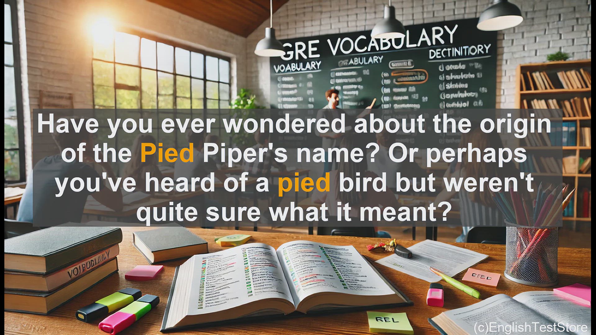 'Video thumbnail for GRE Vocabulary Lesson: Exploring the Colorful World of 'Pied''