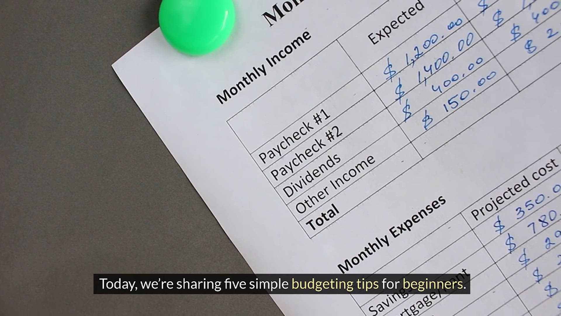 Video thumbnail for 5 Simple Budgeting Tips for Beginners