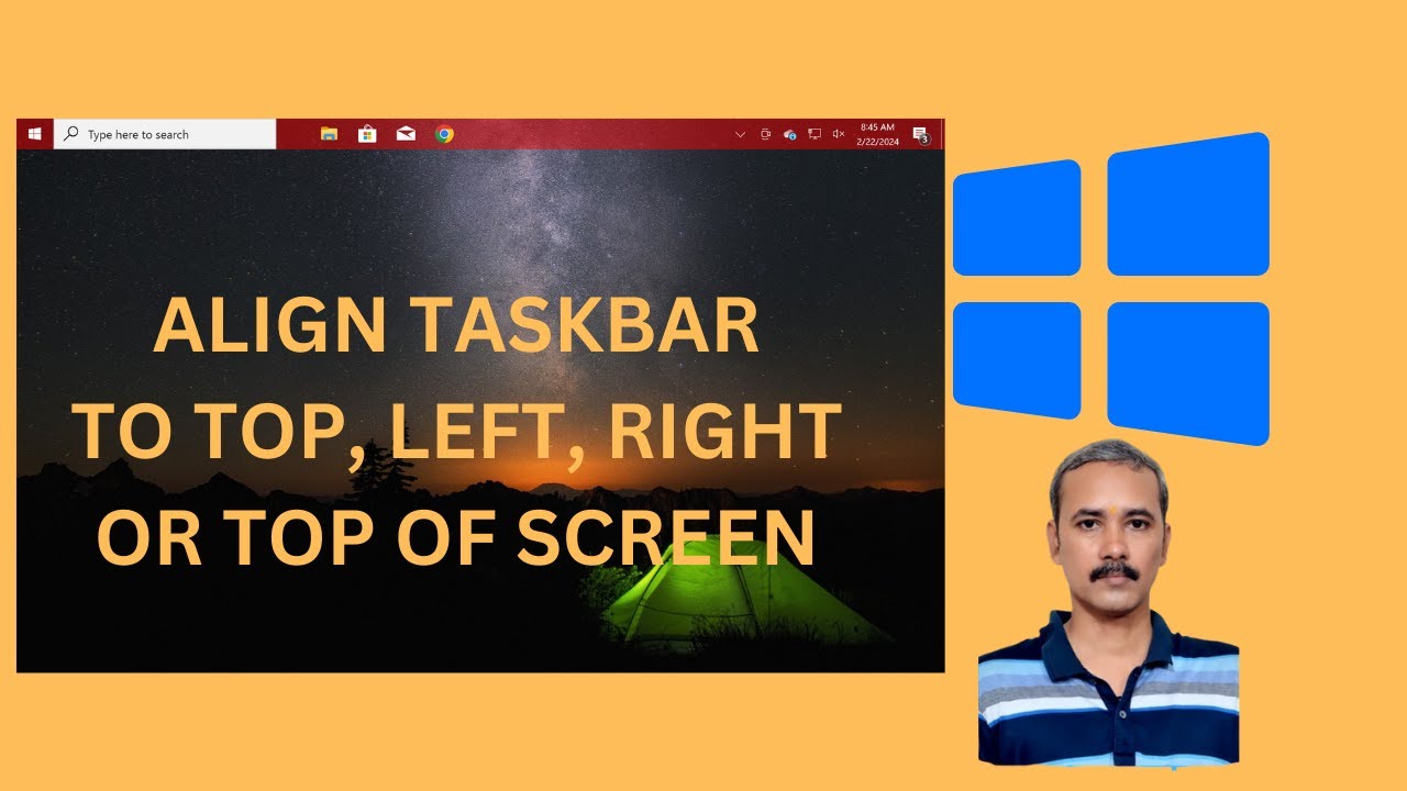 'Video thumbnail for How to Move or Align Windows 10 Taskbar to Left, Right, Top or Bottom of Screen | GearUpWindows'