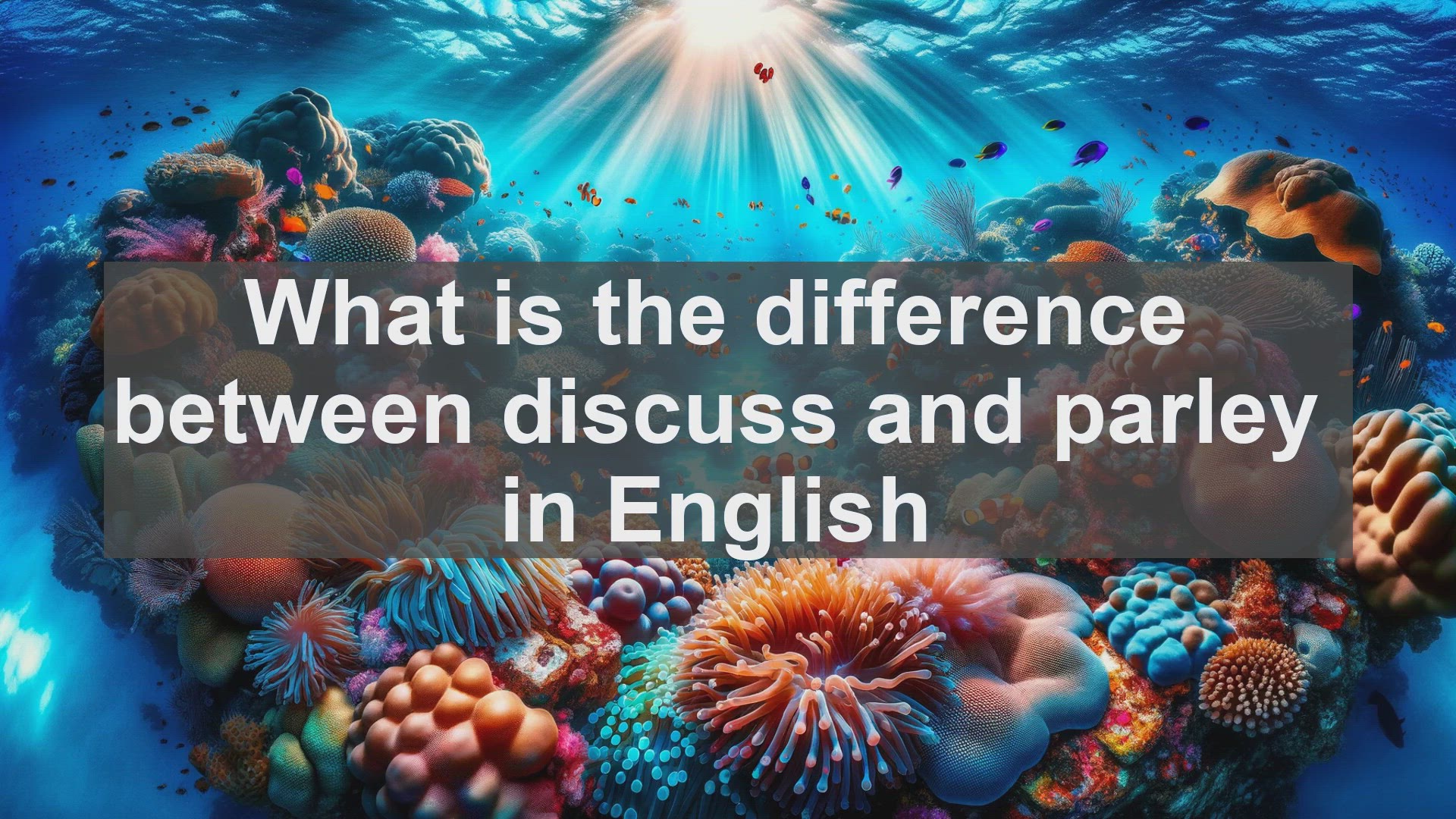 'Video thumbnail for What is the difference between discuss and parley in English?'