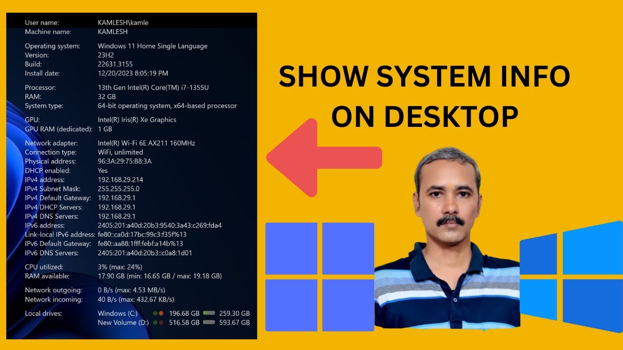 'Video thumbnail for How to Show System Information Directly on the Windows 11 or 10 Desktop | GearUpWindows Tutorial'