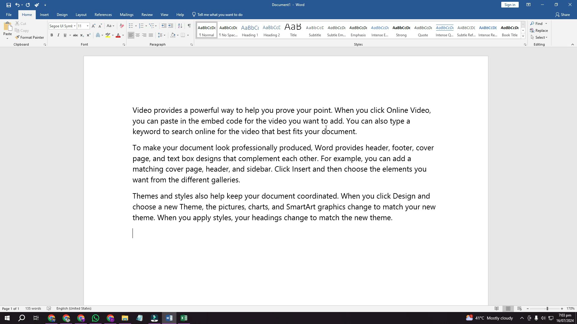 'Video thumbnail for How to generate a random paragraph in ms word'