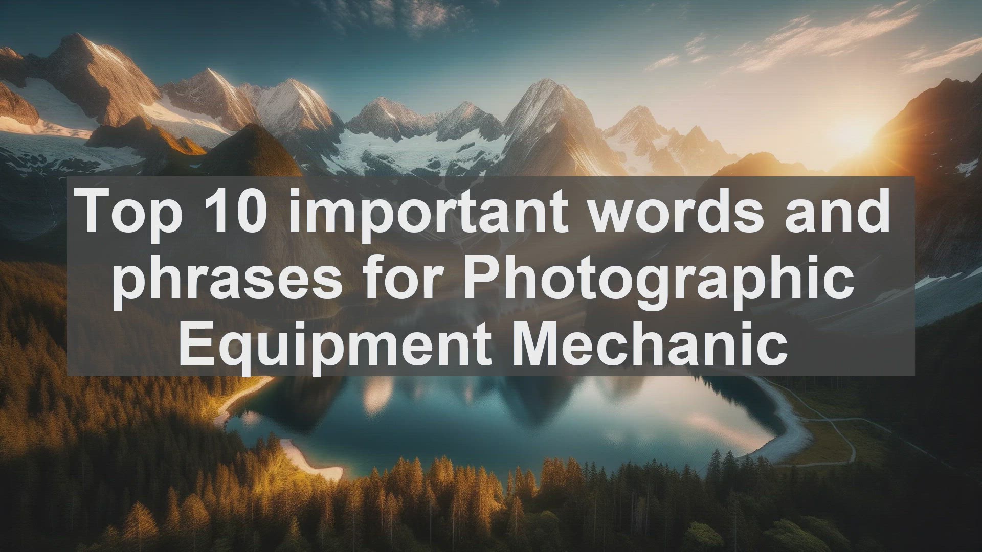 'Video thumbnail for Top 10 important words and phrases for Photographic Equipment Mechanic'