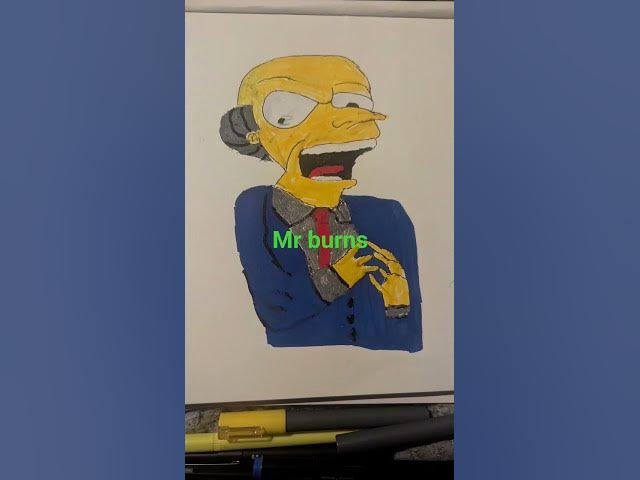Video thumbnail for #simpsons #art #artistdrawing #mrburns