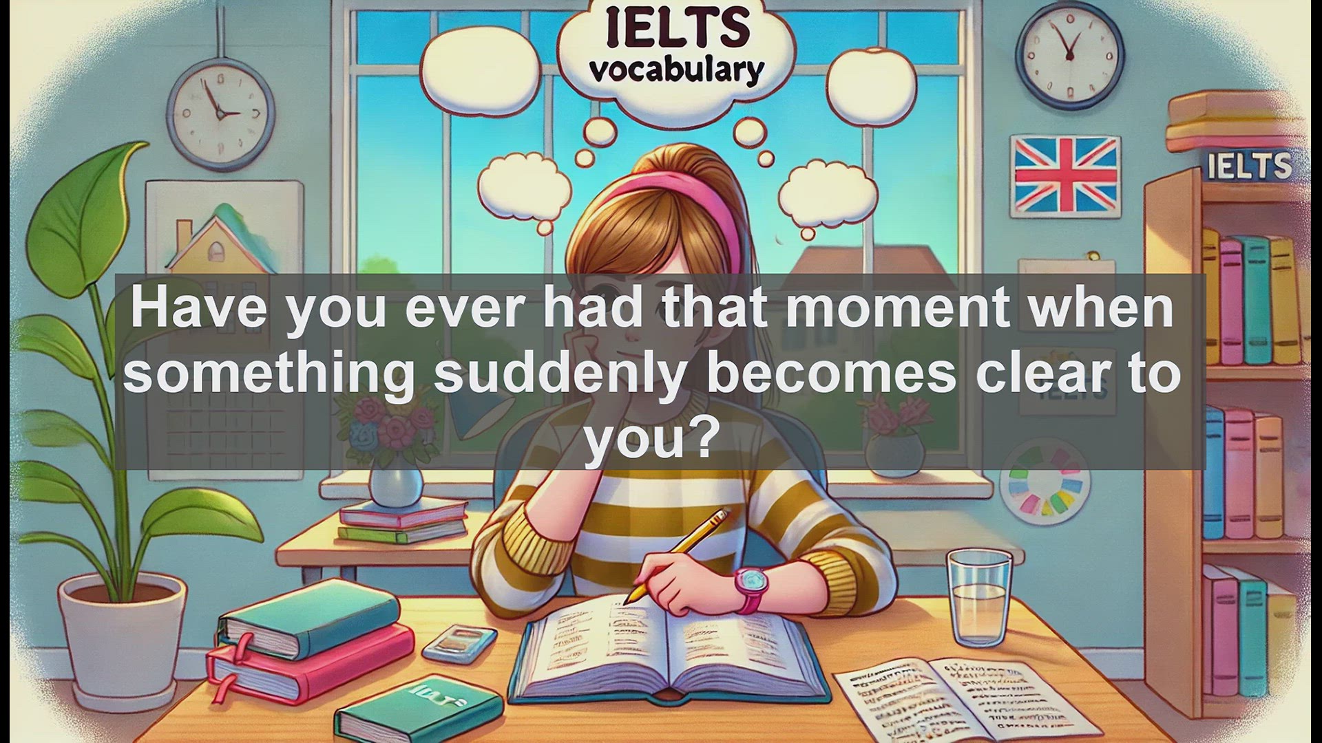 'Video thumbnail for 2500 Must Know IELTS 5.5 Vocabulary - Understanding 'Realize': A Key Word for IELTS Success'