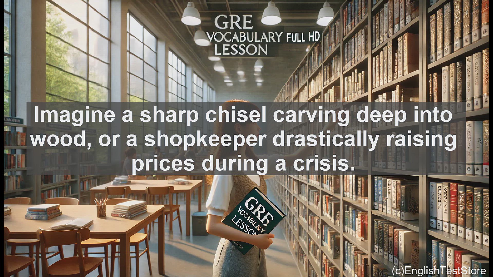'Video thumbnail for GRE Vocabulary Lesson: Gouging - From Carving to Overcharging'