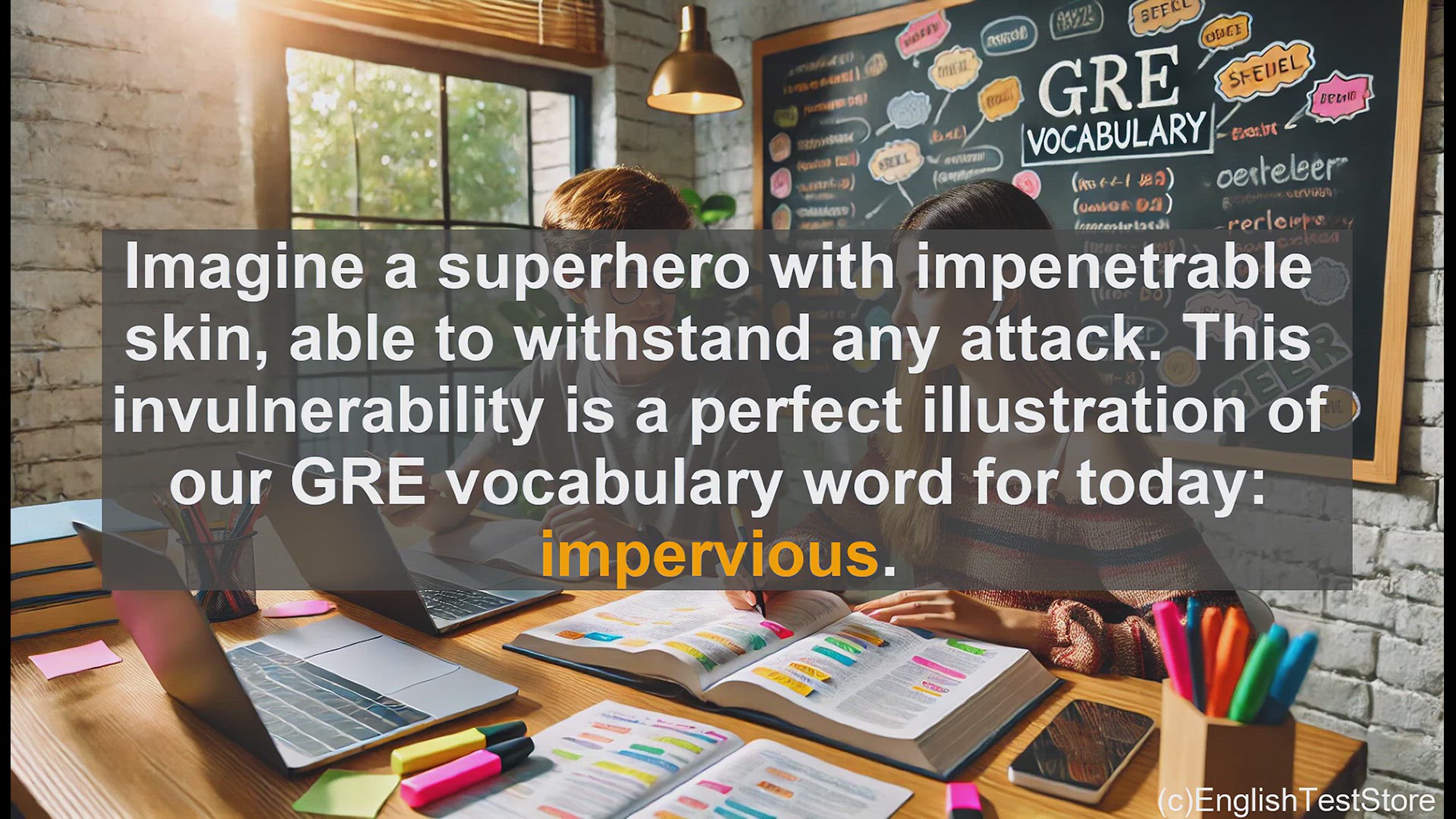 'Video thumbnail for GRE Vocabulary Lesson: Impervious - The Unbreakable Superhero Vocabulary'