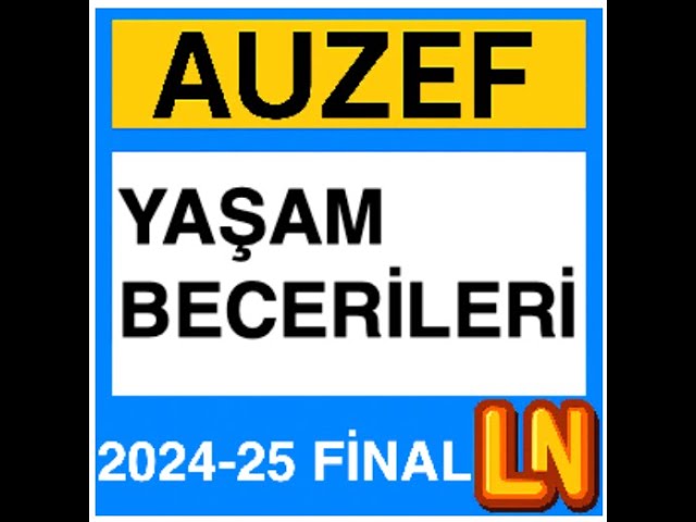 'Video thumbnail for Auzef Yaşam Becerileri 2024-2025 Final Soruları'
