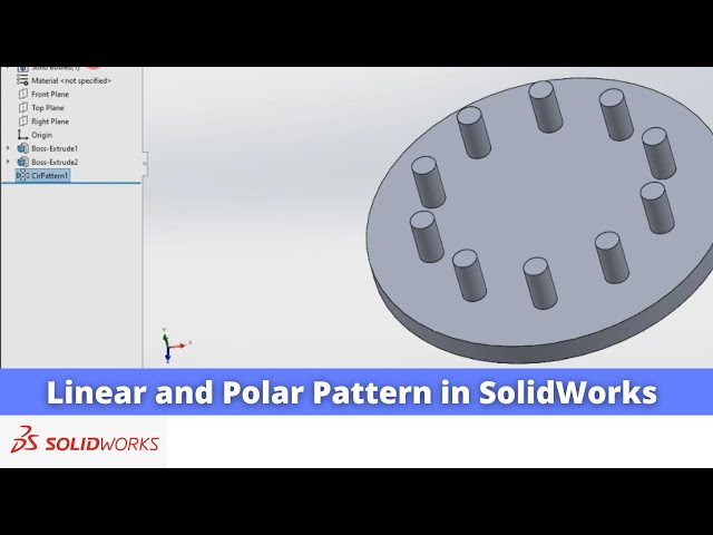 Video thumbnail for Linear and Polar Pattern in Solidworks | SolidWorks Tutorial | SolidWorks Modeling |