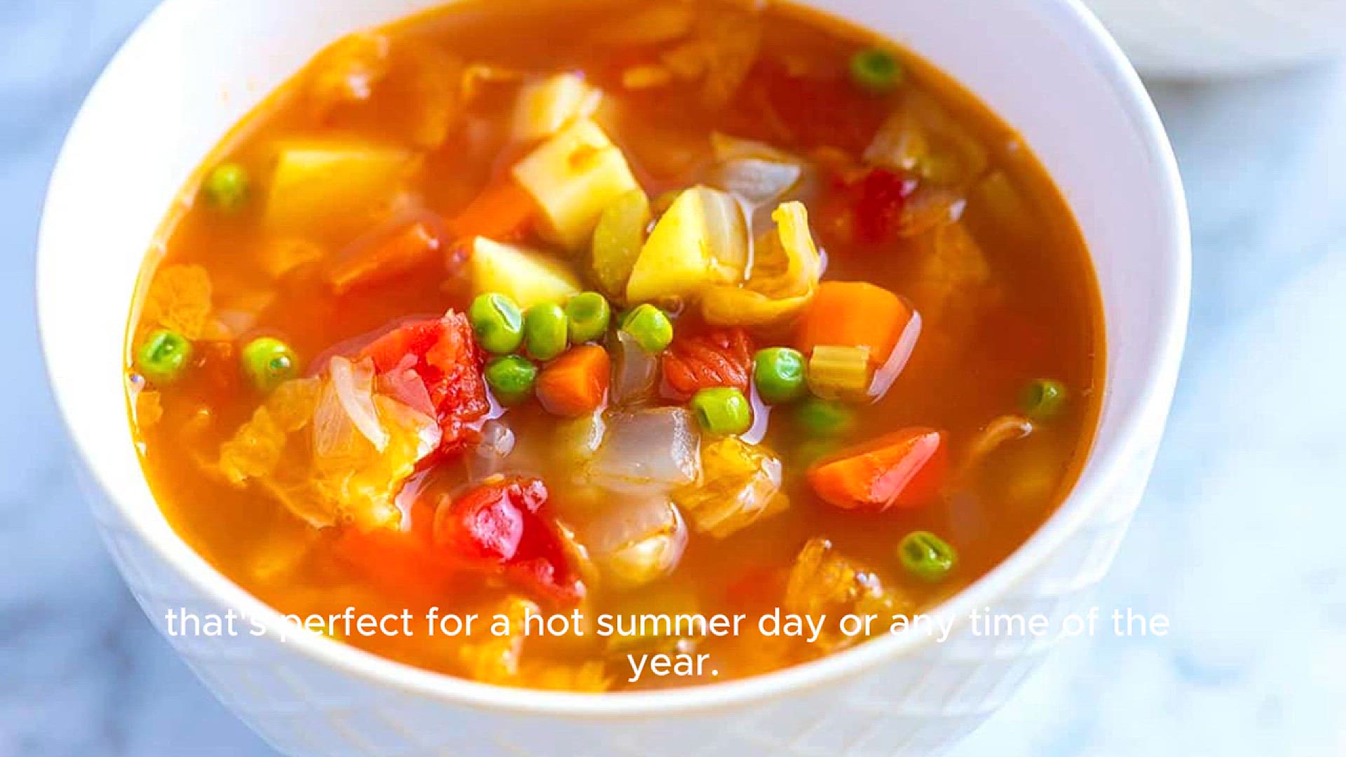 'Video thumbnail for Vegetable soup recipe'