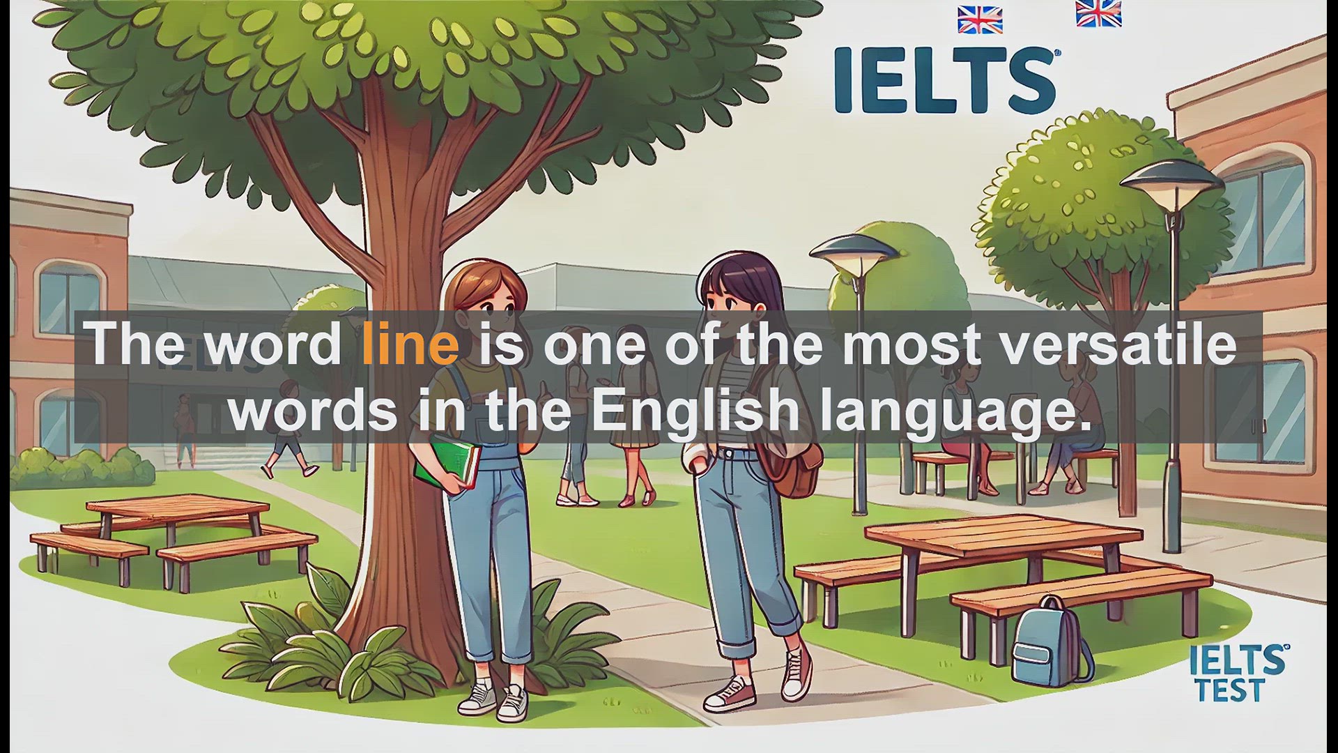 'Video thumbnail for 2500 Must Know IELTS 5.5 Vocabulary - Understanding the Word 'Line': Meanings and Uses for IELTS'