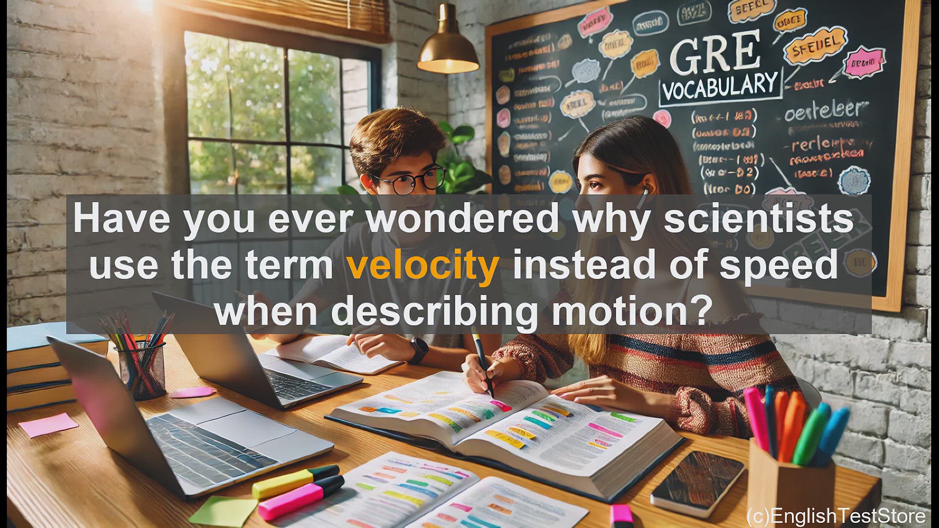 'Video thumbnail for GRE Vocabulary Lesson: Exploring the Concept of Velocity - Beyond Just Speed'