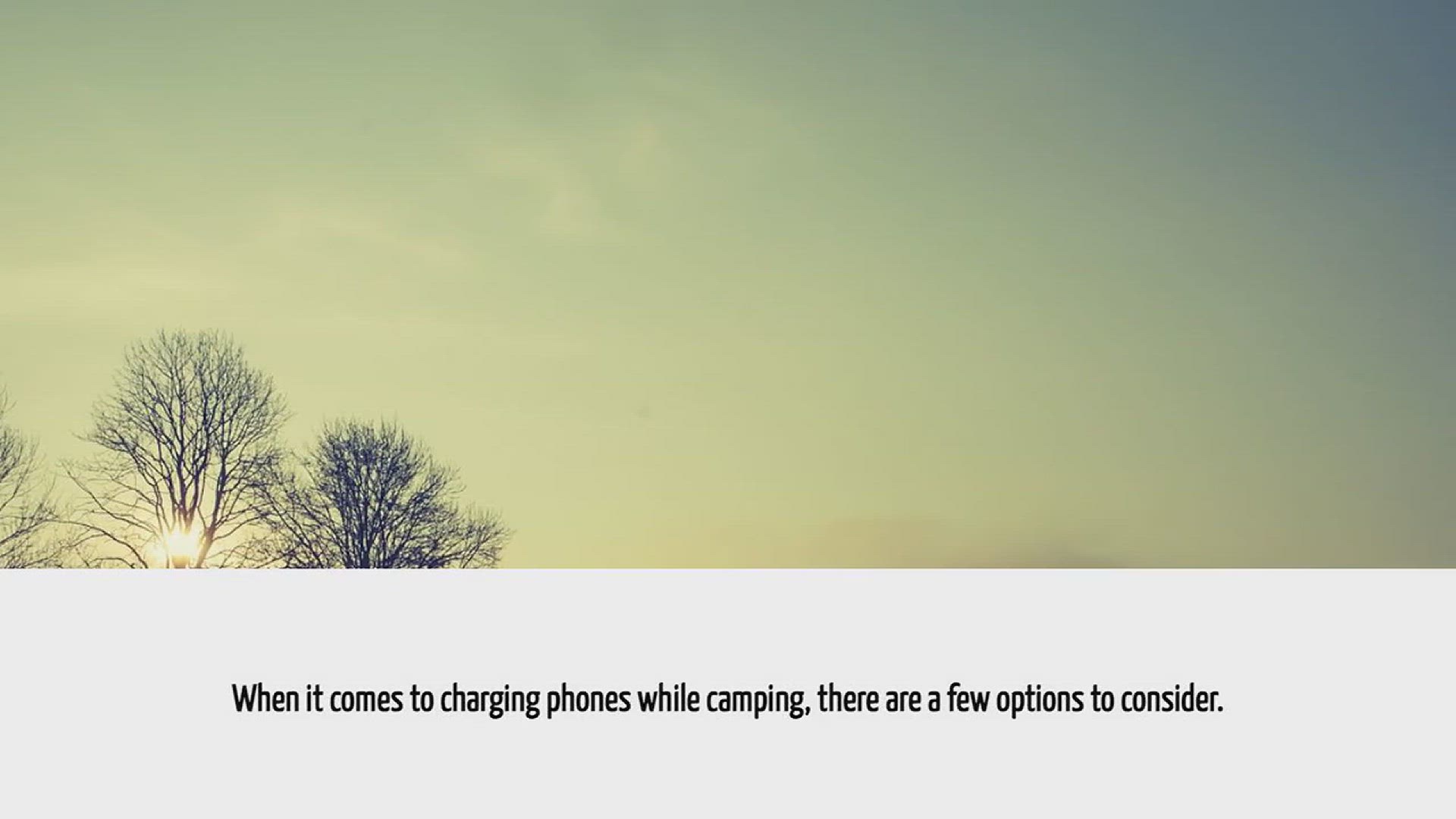 Video thumbnail for How To Charge Phones While Camping