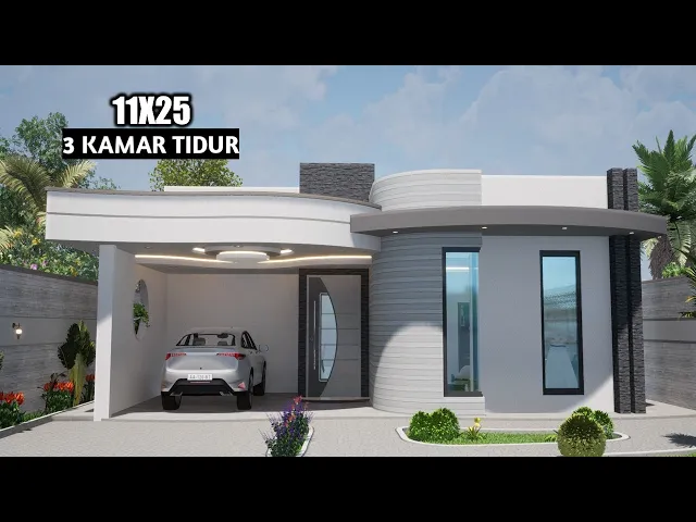 'Video thumbnail for Desain Rumah Modern Minimalis 1 Lantai dengan Ukuran 11x25 Meter'