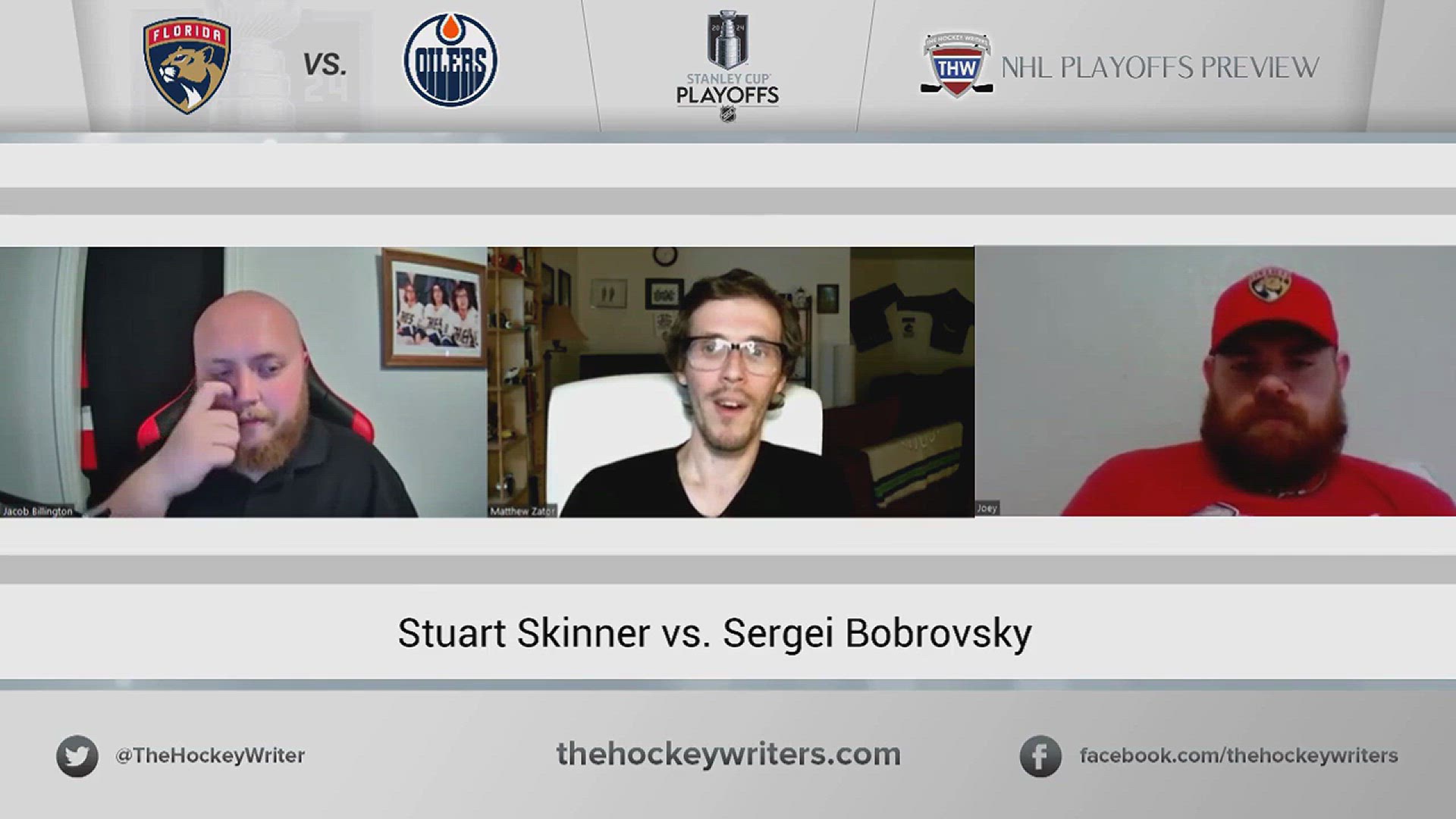 'Video thumbnail for 2024 Stanley Cup Final Goaltending Matchup - Sergei Bobrovsky vs. Stuart Skinner'