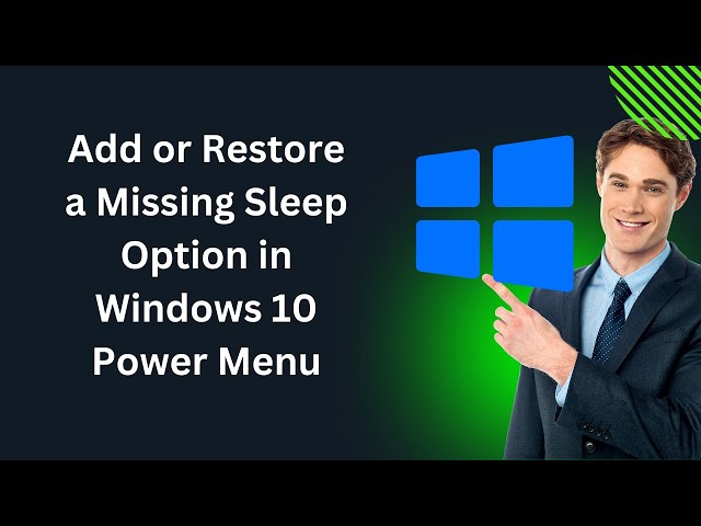 'Video thumbnail for How to Add or Restore a Missing Sleep Option in Windows 10 Power Menu | GearUpWindows Tutorial'