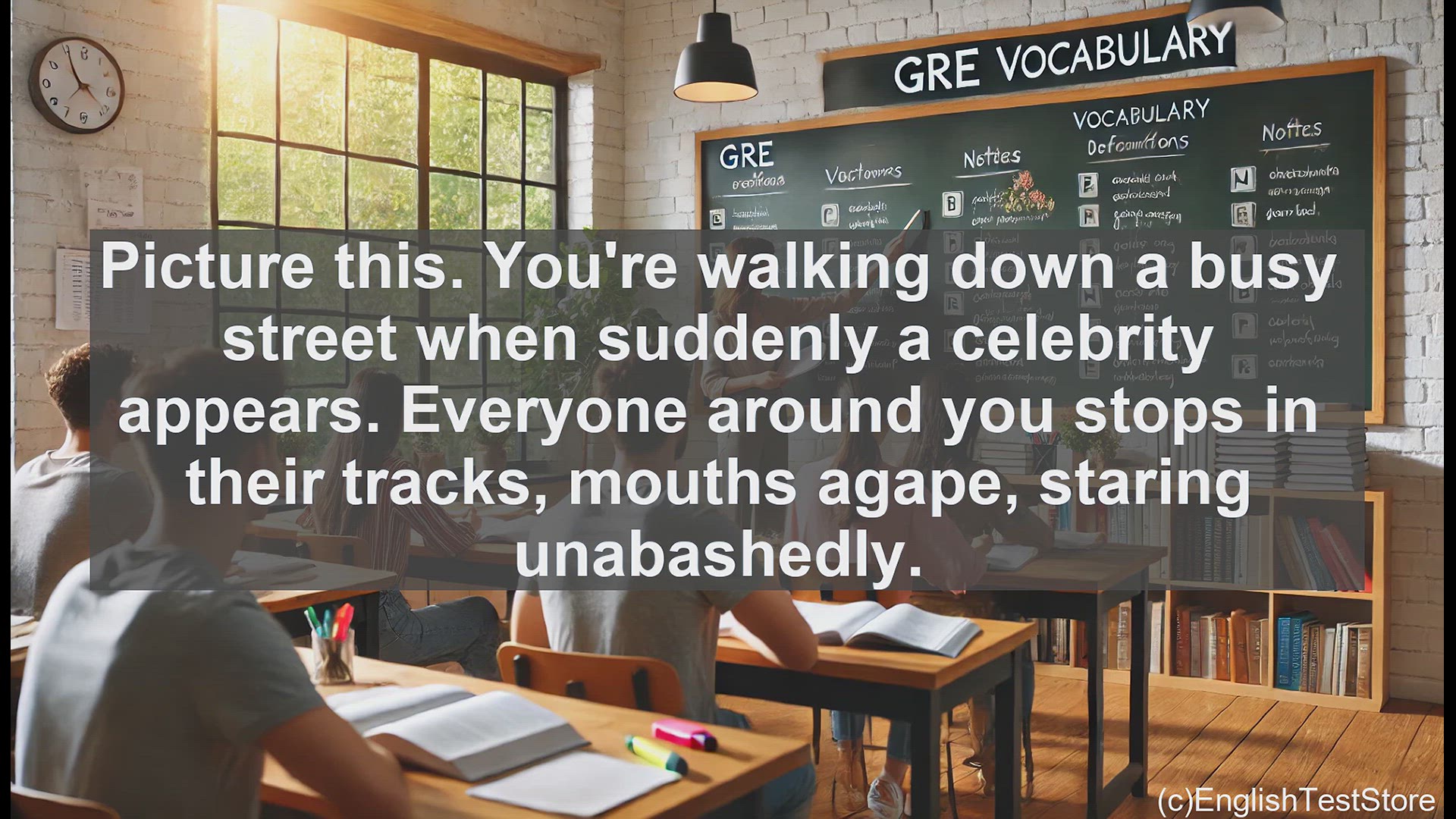 'Video thumbnail for GRE Vocabulary Lesson: The Art of Gawking - Exploring the Intriguing Word for Open-Mouthed Staring'