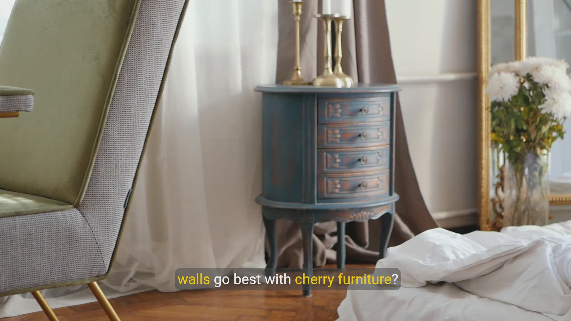 'Video thumbnail for What Color Wall Goes Best with Cherry Furniture?'