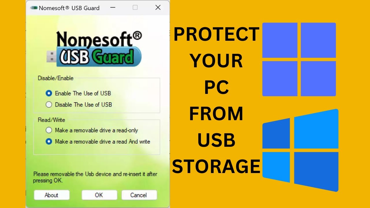 'Video thumbnail for How to Enable or Disable USB Storage or Make USB Storage Read Only on Windows 11 or 10?'