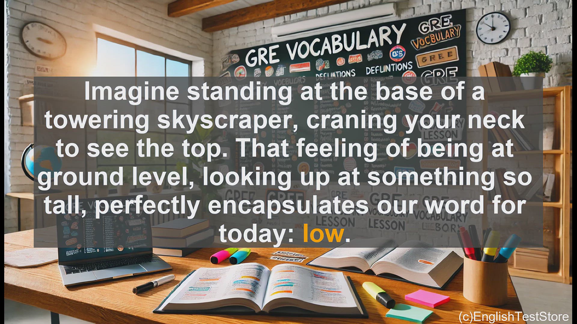 'Video thumbnail for GRE Vocabulary Lesson: Exploring the Versatile Word 'Low' for GRE Success'
