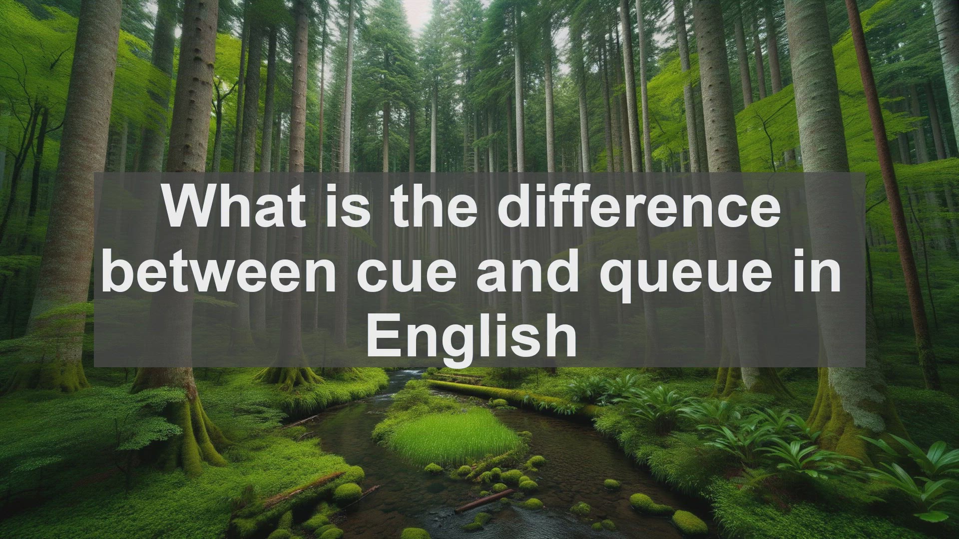 'Video thumbnail for What is the difference between cue and queue in English?'