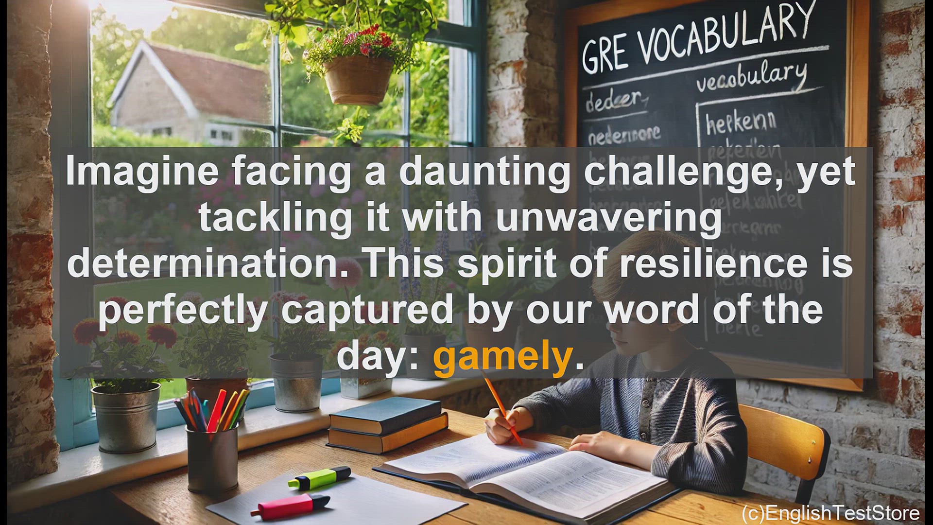 'Video thumbnail for GRE Vocabulary Lesson: Facing Challenges with Determination - Exploring the Meaning of 'Gamely''
