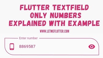 'Video thumbnail for Flutter Textfield Only Numbers Explained With Example-Easy Flutter Guide'