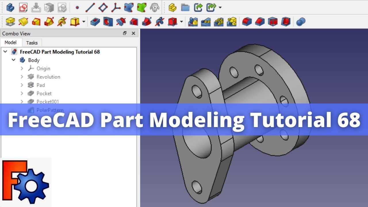 'Video thumbnail for FreeCAD Part Modeling Tutorial 68 | FreeCAD Tutorial | Mechnexus |'