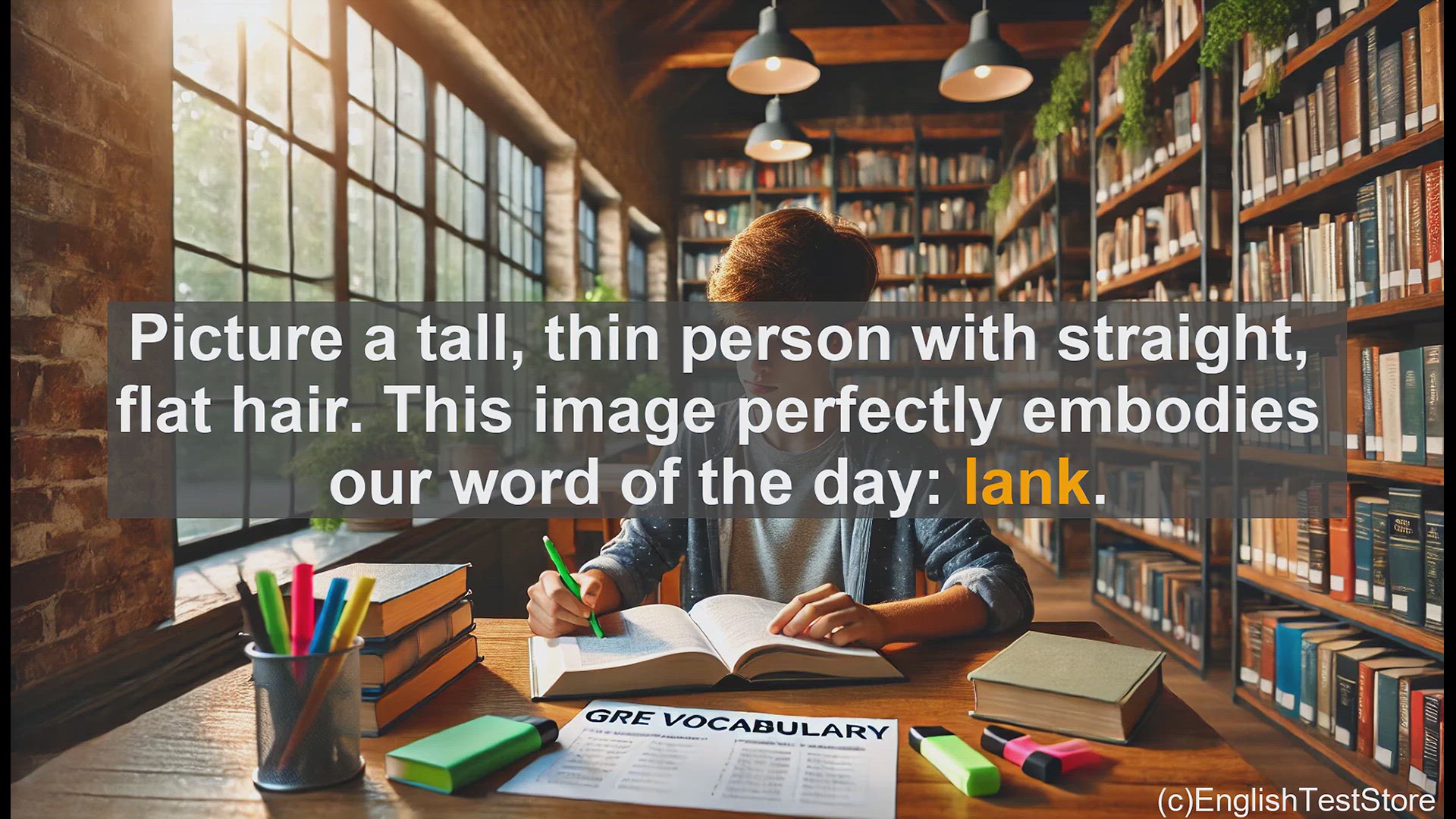 'Video thumbnail for GRE Vocabulary Lesson: Exploring the Descriptive Word 'Lank''