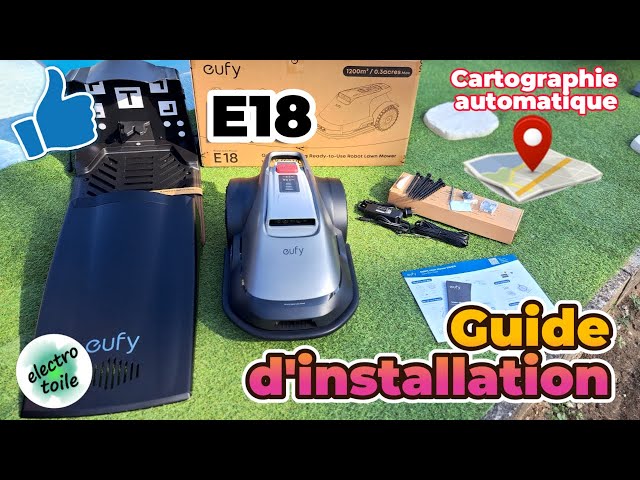 Video thumbnail for Tutoriel installation du robot tondeuse EUFY E18 | Cartographie automatique, réglages application.