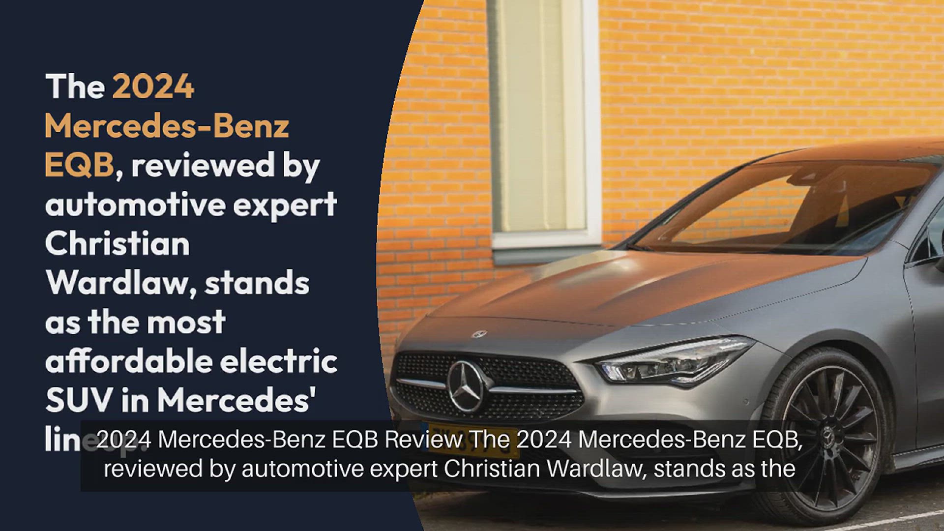 'Video thumbnail for 2024 Mercedes-Benz EQB Review'