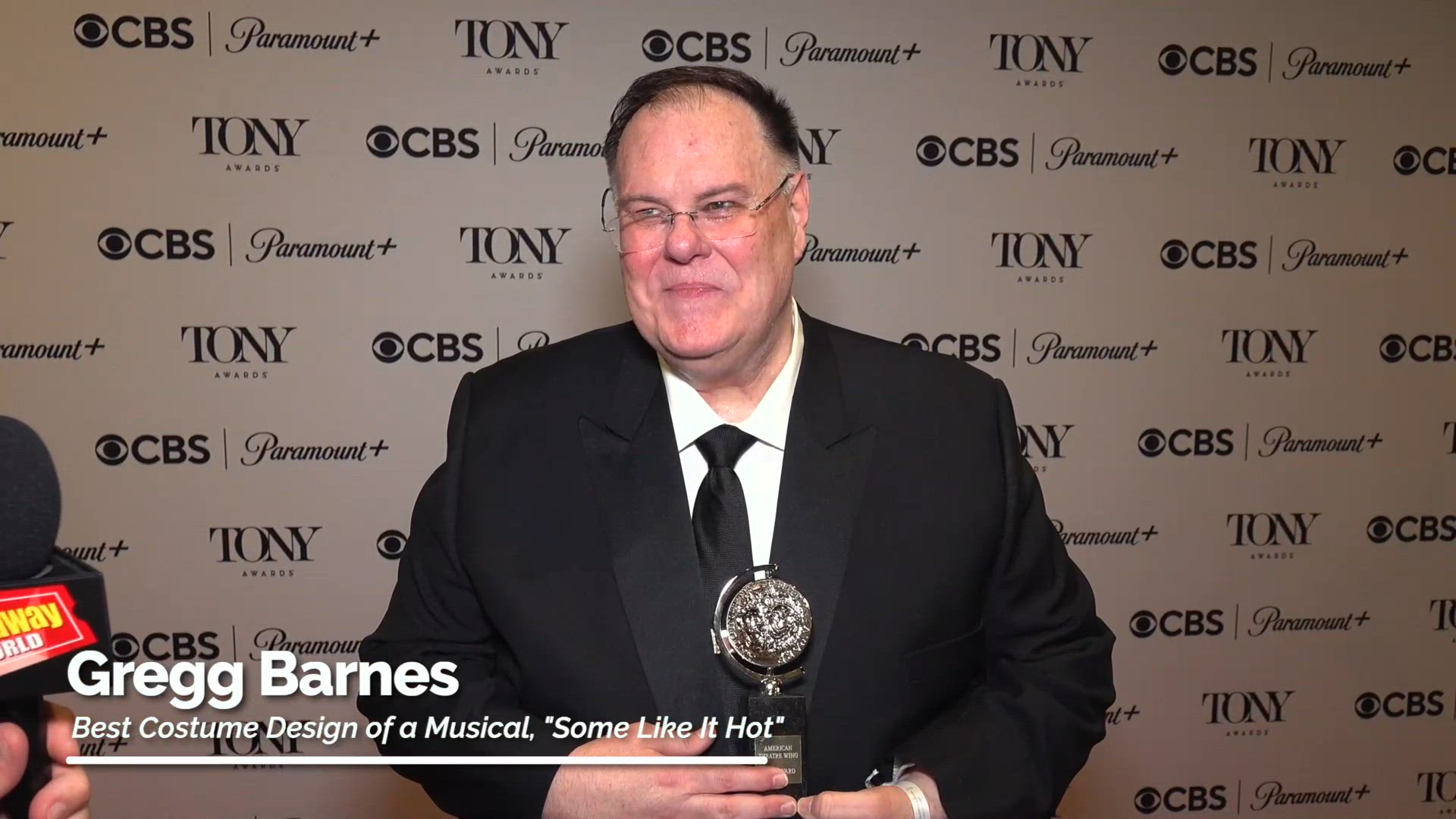 video of: Video: Gregg Barnes Celebrates Tony Win for &#39;Best Costume Design of a Musical&#39;