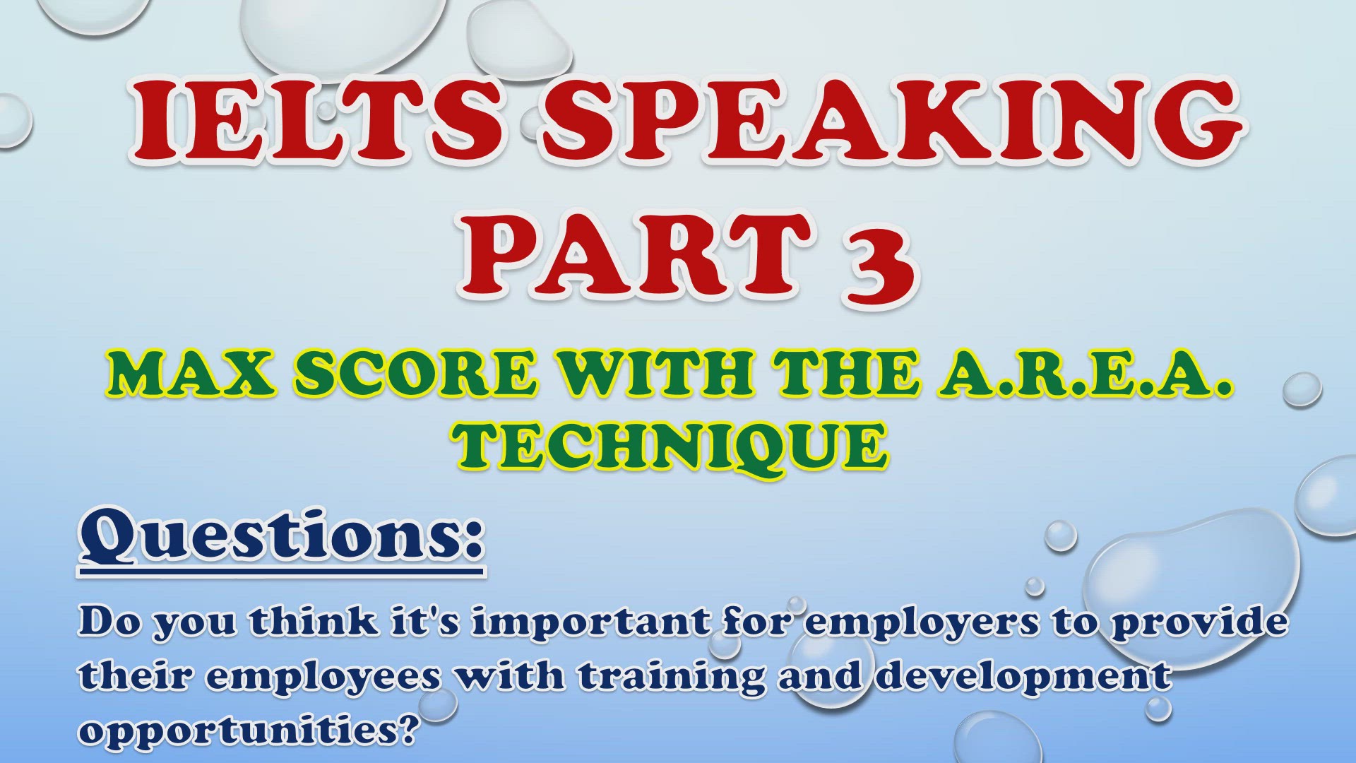'Video thumbnail for Do you think it's important for employers to provide their employees with training and development opportunities? - IELTS Speaking Part 3'