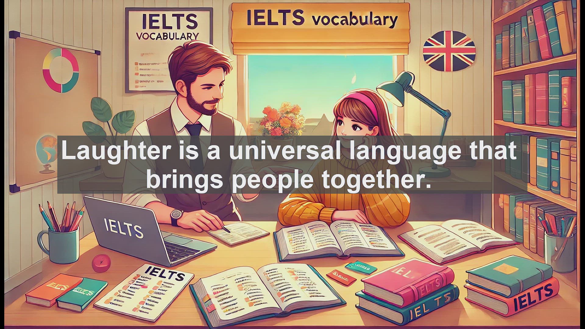 'Video thumbnail for 2500 Must Know IELTS 5.5 Vocabulary - Learn the Word 'Laugh' for IELTS: Meaning, Usage, and Examples'