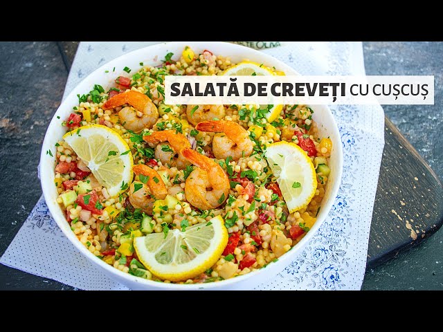 'Video thumbnail for Salată de creveți cu cușcuș. Ușoară, rapidă și delicioasă! | Bucate Aromate'