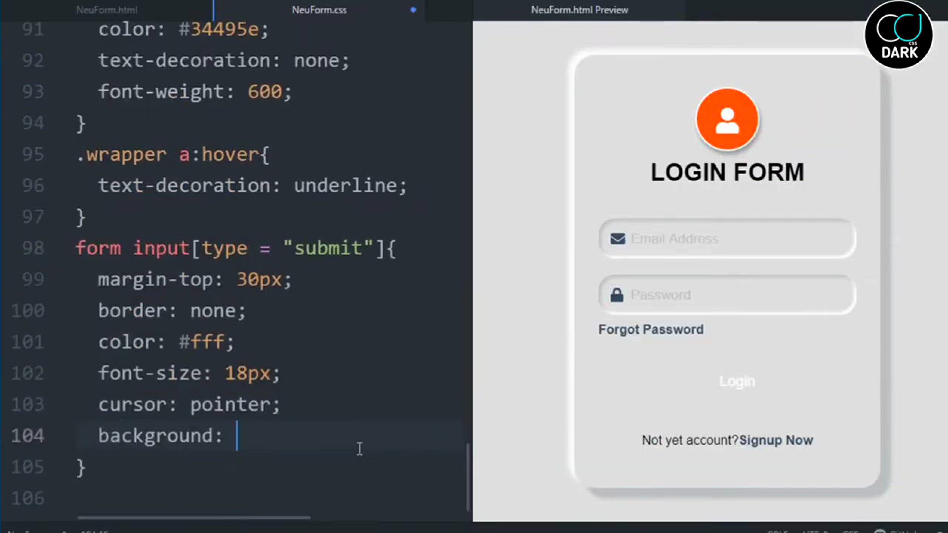 'Video thumbnail for How to Create Neumorphism Login Form with Html And CSS'