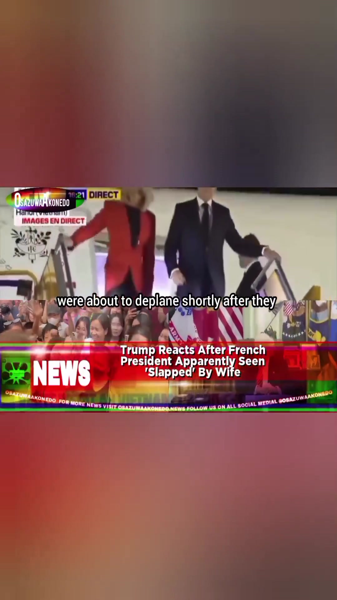 'Video thumbnail for Trump Reacts After French President Apparently Seen 'Slapped' By Wife '