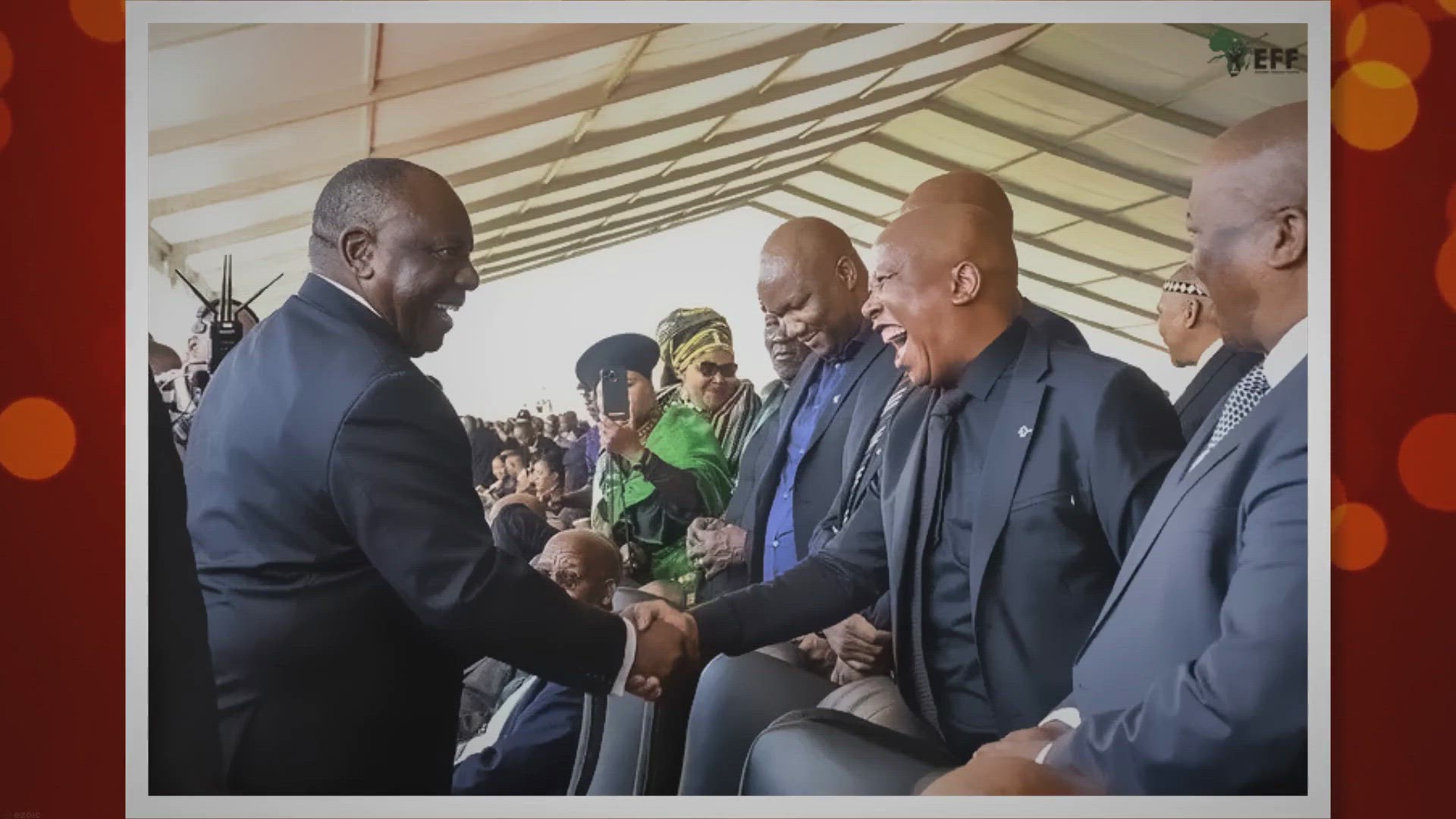 Video thumbnail for Surprising Unity: Cyril Ramaphosa and Julius Malema Share a Touching Moment at Prince Mangosuthu’s Funeral