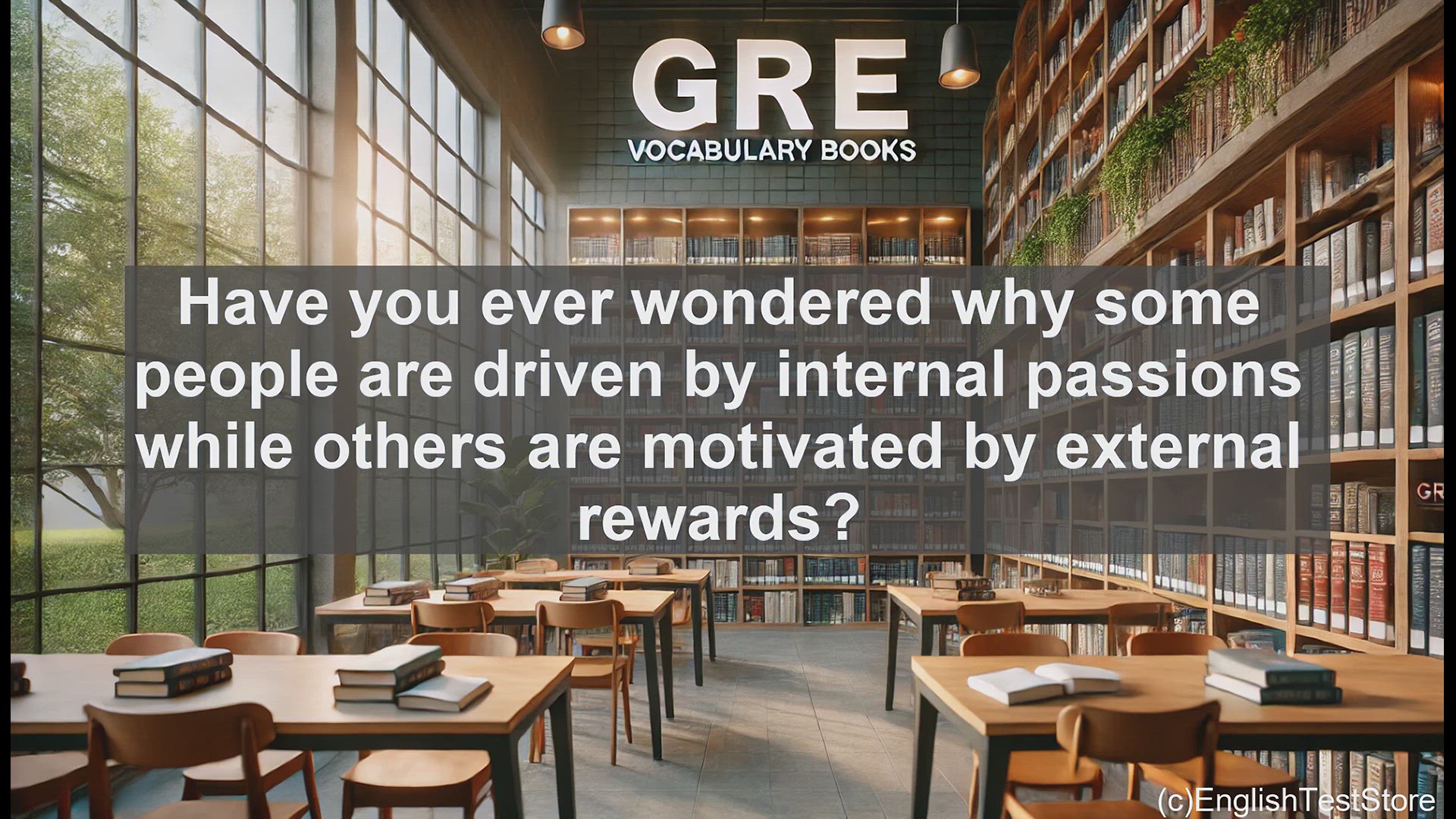 'Video thumbnail for GRE Vocabulary Lesson: Exploring Extrinsic Motivation and External Factors'