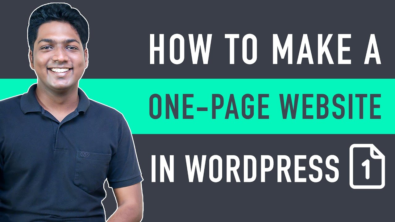 'Video thumbnail for How To Create A One-Page Website in WordPress (in just 5 steps)'